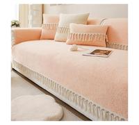 Failjierue Super Soft Warm Furry Couch Cover - Short Plush Sofa Slipcover with White Tassel, Warm Colors, Sectional Cushion Protector(Style 2,Pillowcase (30x50cm))