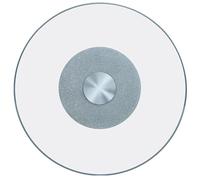 Failjierue Tempered Glass Lazy Susan Turntable - 360° Smooth Rotating Serving Tray for Dining Table - Heavy-Duty Metal Bearing System, Scratch- Fits Kitchen Counter & Buffet(Silver,60cm/23in)