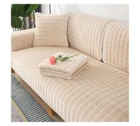 Failjierue Velvet Reversible Quilted Sofa Cover - 1 Piece Anti-Slip Sectional/Corner/Recliner Couch Cover, Washable Pet-Friendly Furniture Protector(Style 4,Pillowcase (45x45cm))