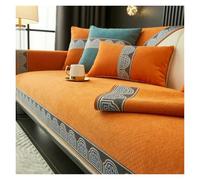 Failjierue Vintage Solid Chenille Sofa Cover - All Seasons Non-Slip Seat Cover, Living Room Couch Slipcover(Style 2,110x210cm)
