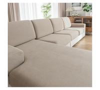 Failjierue Waterproof Elastic Velvet Sofa Cover - Anti-Slip Protector for 1/2/3/4 Seater & Corner Sofa, Living Room(Style 6,XL)