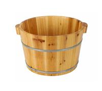 Failjierue Wooden Foot Bath Bucket - 25x32cm Fumigation & Soaking Tub Natural Oak Wood Foot Spa Barrel for Spa, Sauna & Home Relaxation