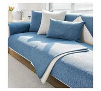 Failjierue Woven Cotton Linen Sofa Seat Cover with Backrest - All Seasons Non-Slip Solid Color Pad, Living Room Couch Towel Home Decor(Style 4,Pillowcase (30x50cm))