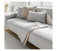 Failjierue Woven Cotton Linen Sofa Seat Cover with Backrest - All Seasons Non-Slip Solid Color Pad, Living Room Couch Towel Home Decor(Style 7,Pillowcase (45x45cm))