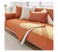 Failjierue Woven Cotton Linen Sofa Seat Cover with Backrest - All Seasons Non-Slip Solid Color Pad, Living Room Couch Towel Home Decor(Style 3,70x70cm)