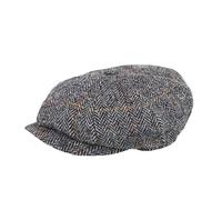 Failsworth Carloway Bakerboy in Harris Tweed Wool (as8, Numeric, Numeric_7_and_1_Half, Pattern 2022 - Black Herringbone)
