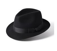Failsworth Chester Wool Trilby Hat (Standard, 7, Black)
