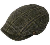 Failsworth Finsbay Harris Tweed Wool Cap in Pattern 465 - Olive, Size: Medium (57cm)