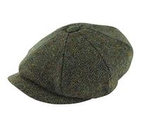 Failsworth Harris Tweed 'Carloway' Baker Boy/Newsboy Cap (56cm, Green Pattern 2016)