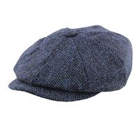 Failsworth Harris Tweed 'Carloway' Baker Boy/Newsboy Cap (62cm, Blue Pattern 3302)