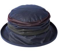 Failsworth Hats Annie Waxed Cotton Rain Bucket Hat - Navy Blue S-M