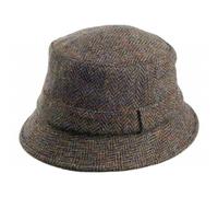 Failsworth Hats Grouse Harris Tweed Bucket Hat - Olive-Blue L
