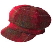 Failsworth Ladies Harris Tweed Bakerboy Cap in HT22 - Red, Size: Small-Medium