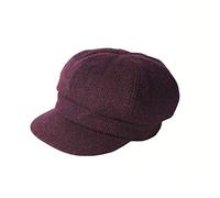 Failsworth Ladies Harris Tweed Bakerboy Cap (Pink/Purple Herringbone)