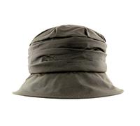 Failsworth Ladies Wax Cotton Cloche with Ruched Crown (Olive)