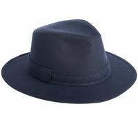 Failsworth Ladies Wax Drifter Fedora in Navy, Size: Medium