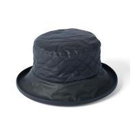Failsworth Ladies Waxed Cotton Quilted Brim Bucket Hat (S/M, Navy)