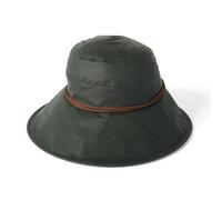 Failsworth Ladies Waxed Cotton Wide Brim Cloche (S/M, Olive)