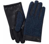 Failsworth Lundale Harris Tweed Leather Gloves in Pattern 3302 - Navy, size: Large