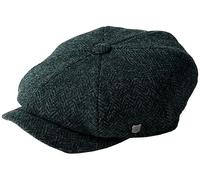 Failsworth Men's Harris Tweed Herringbone Carloway Newsboy Cap - Navy/Grey - 100% Wool - Classic Style - One Size Fits Most