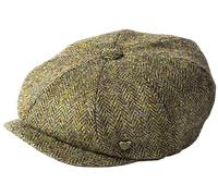 Failsworth Men's Harris Tweed Herringbone Carloway Newsboy Cap - Navy/Grey - 100% Wool - Classic Style - One Size Fits Most