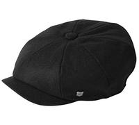 Failsworth Millinery Alfie Melton Baker Boy Cap in Black, Size: XL (61cm)