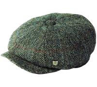 Failsworth Millinery Carloway Harris Tweed Baker Boy Cap (Latest Version) in Pattern 2012 - Grey, Size: XL (61cm)
