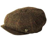 Failsworth Millinery Carloway Harris Tweed Baker Boy Cap (Latest Version) in Pattern 2017 - Mocha, Size: XL (61cm)