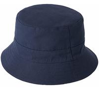 Failsworth Millinery Cotton Reversible Bucket Hat in Navy 2023, size: Large-XL