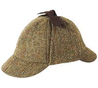 Failsworth Millinery Sherlock Harris Tweed Deerstalker in Pattern 2013 - Brown, Size: Small (55cm)