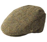 Failsworth Millinery Stornoway Harris Tweed Flat Cap (Latest Version) in Pattern 2013 - Brown, Size: Medium (57cm)