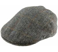 Failsworth Millinery Stornoway Harris Tweed Flat Cap (Latest Version) in Pattern 2022 - Grey, Size: Large (59cm)
