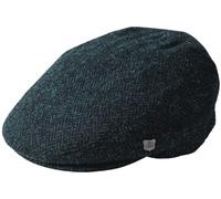 Failsworth Millinery Stornoway Harris Tweed Flat Cap (Latest Version) in Pattern 3302 - Navy, Size: Medium (57cm)