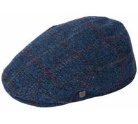 Failsworth Millinery Stornoway Harris Tweed Flat Cap (Latest Version) in Pattern 4060 - Navy, Size: Medium (57cm)