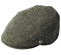 Failsworth Millinery Stornoway Harris Tweed Flat Cap (Latest Version) in Pattern 4615 - Grey, Size: Large (59cm)