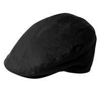 Failsworth Millinery Wax Flat Cap in Black, Size: Medium (57cm)