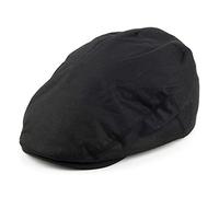 Failsworth Uni-Sex Wax Flat Cap Country Waxed Hat with Halley Stevensons Waxed Cotton (61cm, Black)