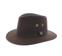 Failsworth Wax Cotton Fedora (Drifter) (Medium 57cm, Brown)