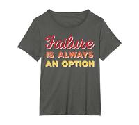 Failure is Always an Option T-Shirt, Women's Plus, Asphalt Grey, 2X