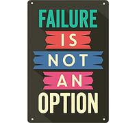 Failure is Not an Option Vintage Tin Sign Hippie Wall Decor Art Room Home Office Bedroom Festive Metal Fun Decor Housewarming Gift 5.5x8inch