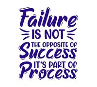 Failure is not The Opposite of Success it is Part of The Process Vinyl Wall Decals 65.6x80.2cm Removable Without Leaving Glue DarkBlue