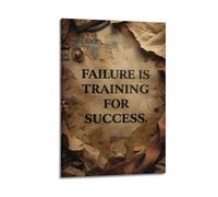 Failure Is Training For Success Vintage Paper Wall Art, Growth Mindset Motivational Decor Painting for Office And Study Room Artistic Wall Mural Modern Hanging Decor Poster16x24inch(40x60cm)