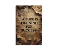 Failure Is Training For Success Vintage Paper Wall Art, Growth Mindset Motivational Decor Painting for Office And Study Room Artistic Wall Mural Modern Hanging Decor Poster08x12inch(20x30cm)