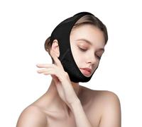 FAINCA V-Shaped Face Mask Unisex Washable V Line Face Lifting Chin Mask Adjustable Double Chin Reducer for Women Breathable Lifting Tape Jawline for Liftings and Shaping (Black)
