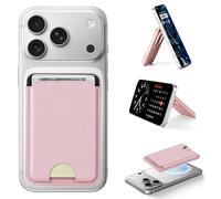 FAINDMOO for MagSafe Wallet Stand, Magnetic Wallet with RFID Blocking, 4-Card Holder with Adjustable Stand, Silm for iPhone 17/16/15/14/13/12/Pro/Pro Max Serie Pink