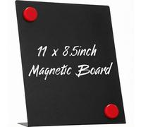 Fainne 1 Pc Magnetic Bulletin Board with Easel Stand Mini Magnet Metal Tabletop Memo Display Board for Back to School Menu Table Office Supplies (Black,11 x 8.5 Inches)