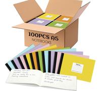 Fainne 100 Pack Composition Notebook Half Size Bulk 5 x 7-1/2 Inches Mini Wide Ruled Composition Notebooks Small School Journals for Kids Junior Primary School Essentials, 40 Sheets(Classic,Colored)