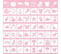 Fainne 100 Pcs Baby Shower Stencils for Crafts, 2 Inch Reusable Cute Stencils for Painting on Wood DIY Craft for Drawing Templates Wall Home Decor Canvas Fabric