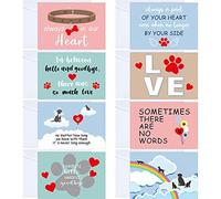 Fainne 16 Sets Pet Sympathy Cards Dog Condolences Cards Pet Bereavement Card and Envelopes Loss of Pet Dog Sympathy Cards with Inside Messages for Pet Lovers Greeting Cards (Chromatic Style)
