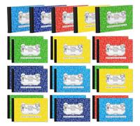 Fainne 20 Pack Junior Composition Notebooks 5 x 7-1/2 Inches Half Size Composition Notebooks 3/8 Inch Ruled 50 Sheets Marble Cover Small Notepad Journal for Primary School Supplies(Multicolor)